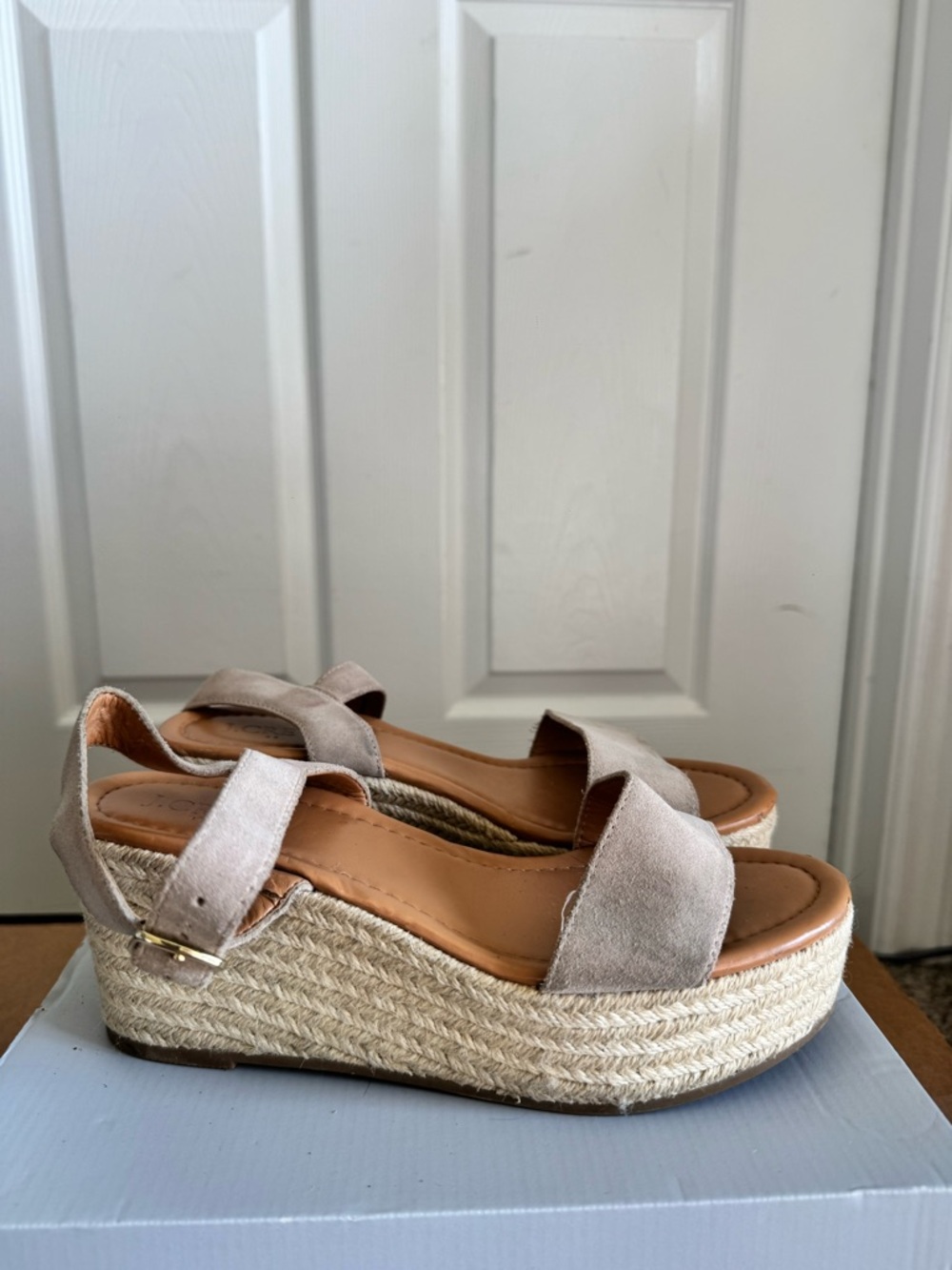 J. Crew Beige Suede Espadrille Platform Sandals